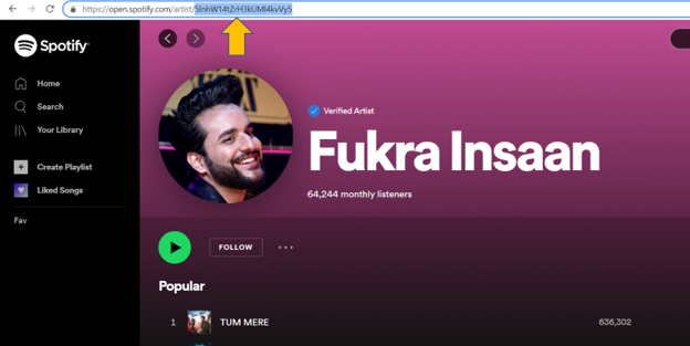 Spotify on the web browser