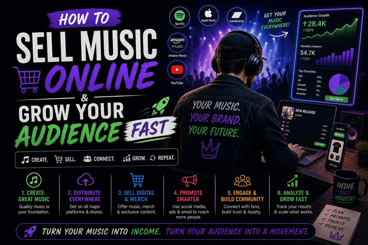 How to Sell Music Online & Grow Your Audience Fast